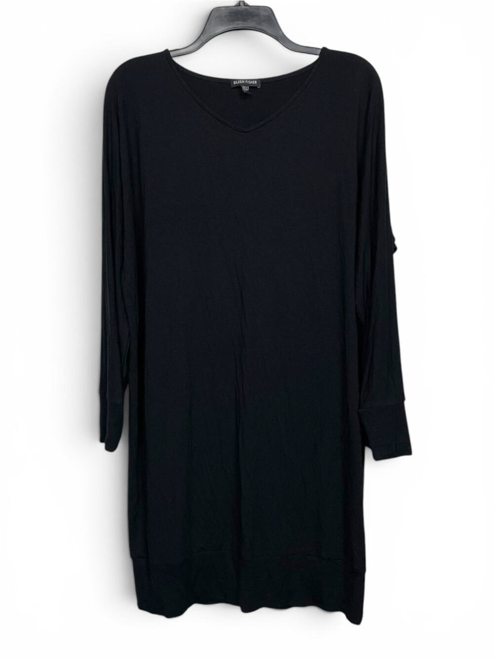 EILEEN FISHER Black V-Neck Long Sleeve sweater dress small